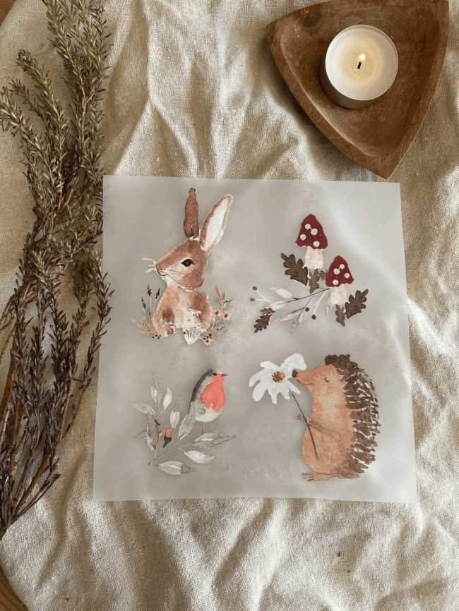 Bügelbild Set Hase/Igel