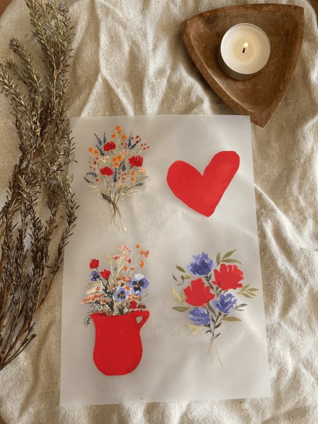 Bügelbild Set Blumen