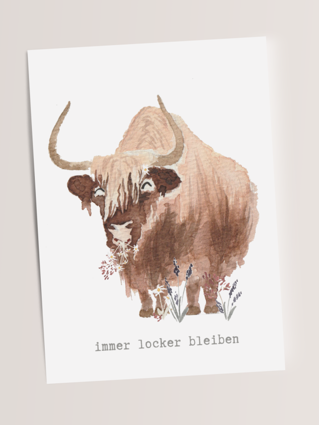 Postkarte Yak "Immer locker bleiben"