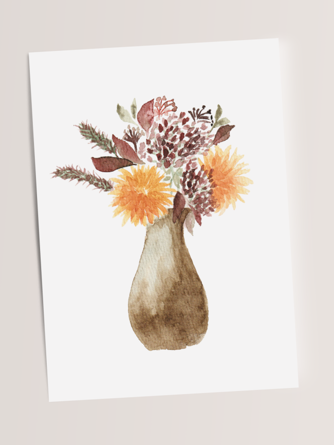 Postkarte Herbststrauss